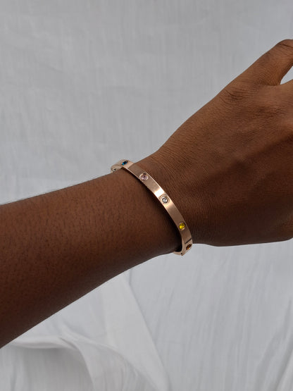 Rose-Gold Gemstone Bangle