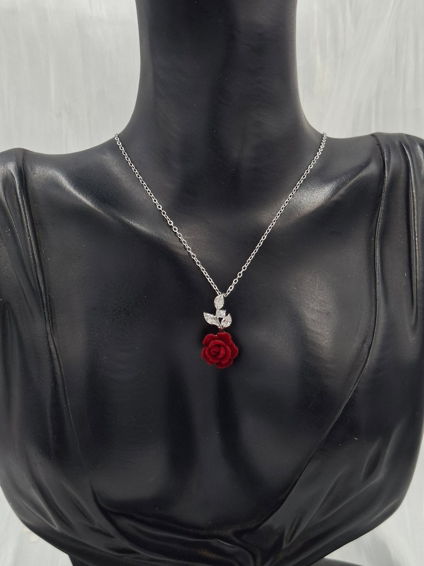 Silver Rose Necklace