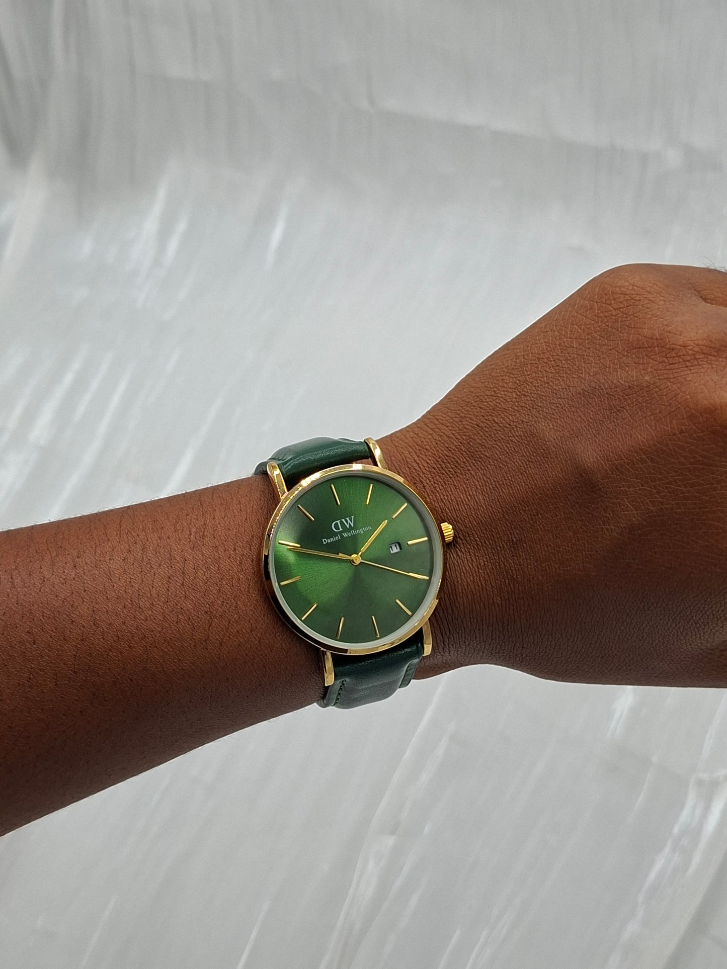 Green Leather Wristwatch