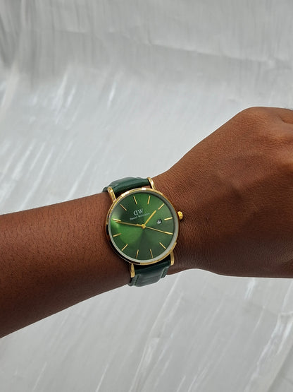 Green Leather Wristwatch