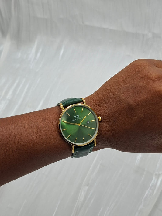 Green Leather Wristwatch