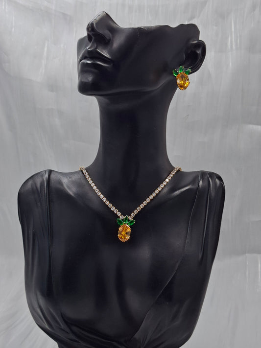 Pineapple Tennis Necklace Set