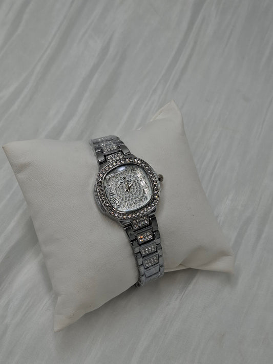 Silver Square Wristwatch