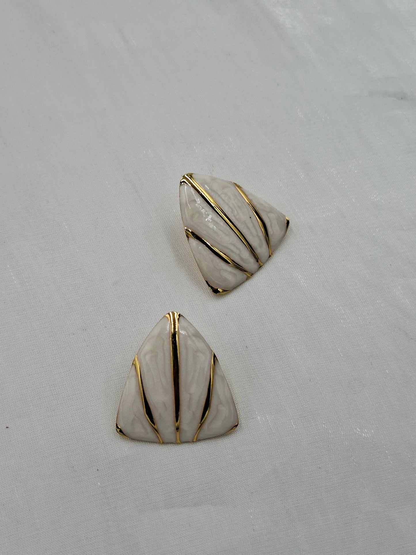 Triangular Enamel Earrings