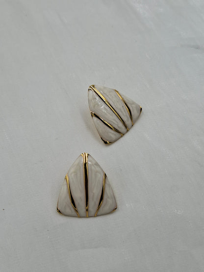 Triangular Enamel Earrings