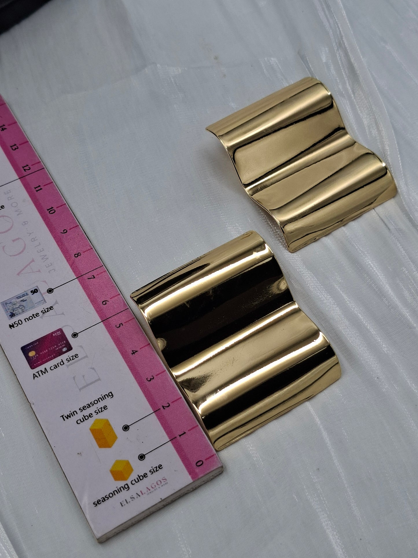 Gold Wave Sheet Earrings