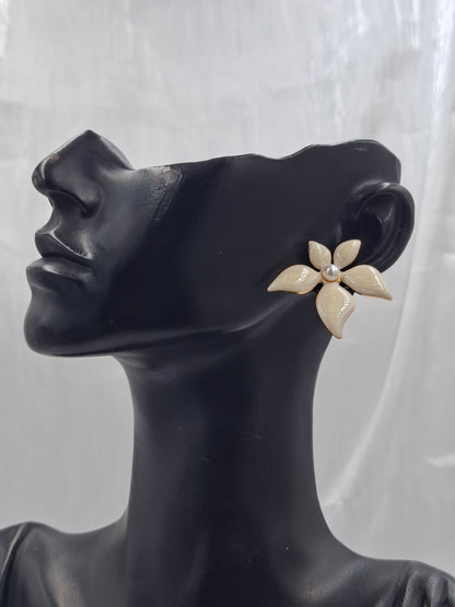 White Lily Earrings