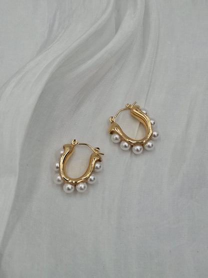 Gold U Hoop Earrings