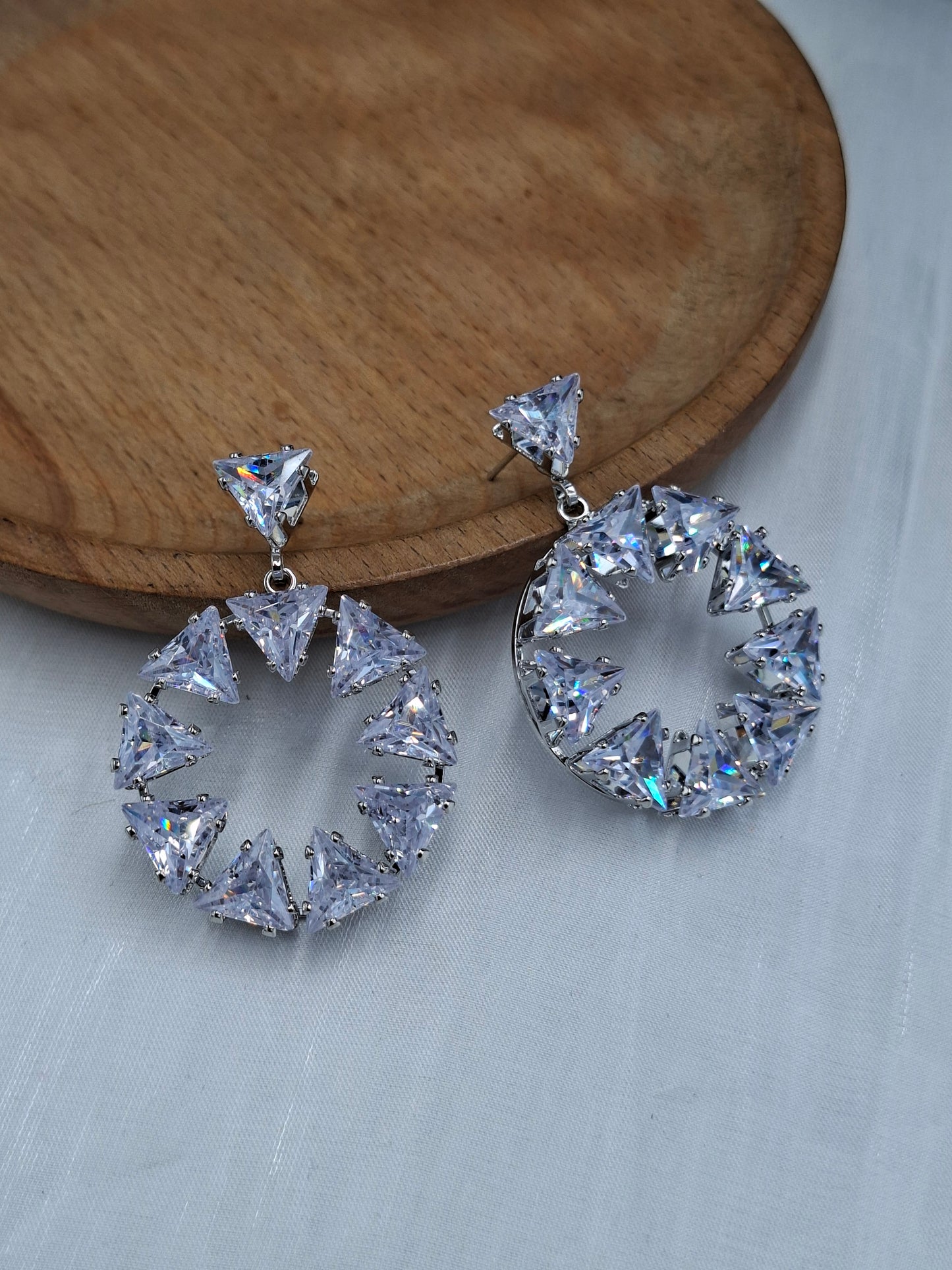 Open Circle Crystal Earrings
