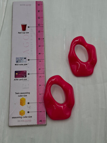 Fuschia Amoeba Earrings