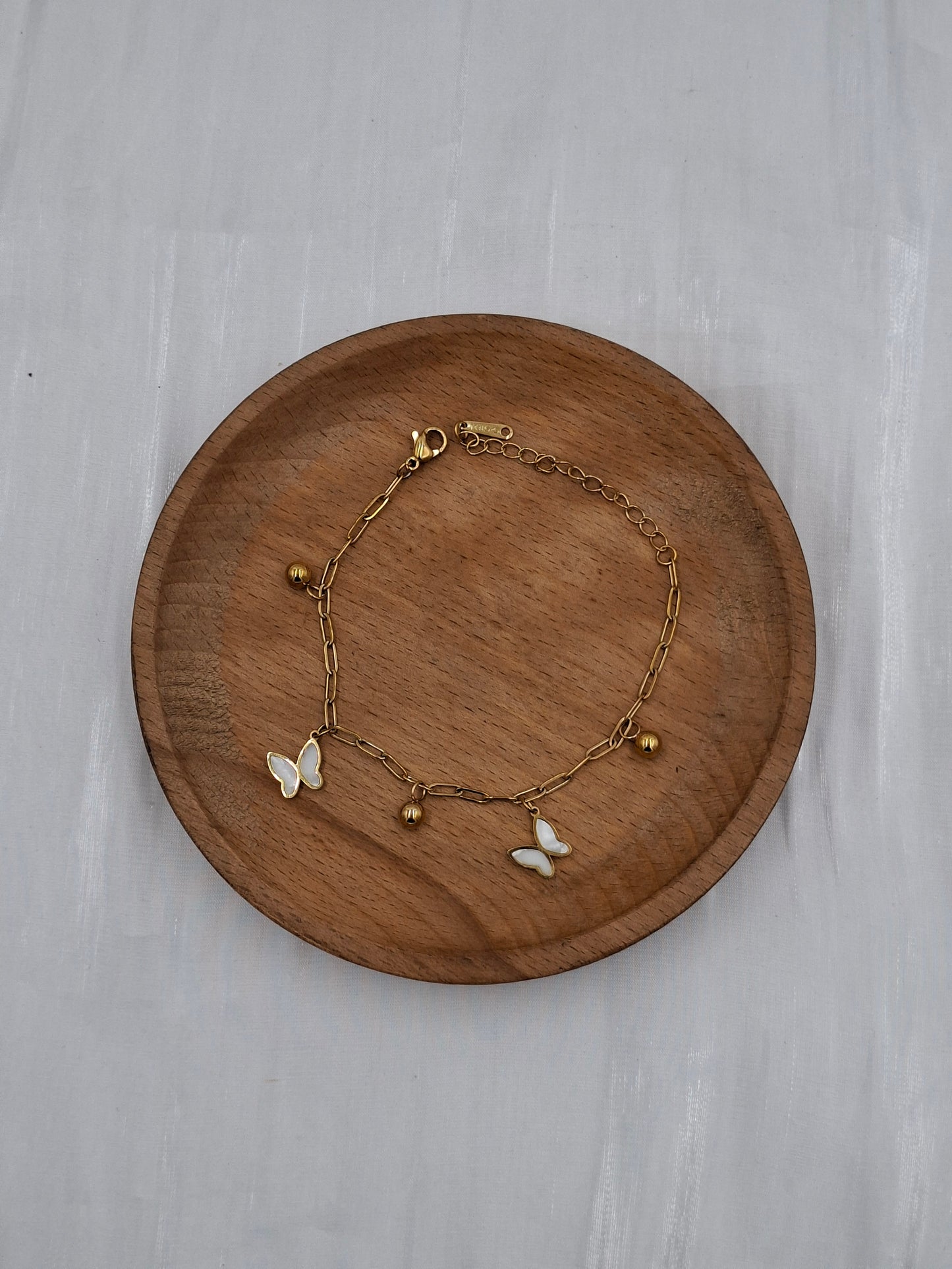 Butterfly Charm Paperclip Bracelet
