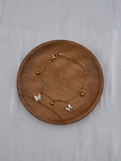 Butterfly Charm Paperclip Bracelet