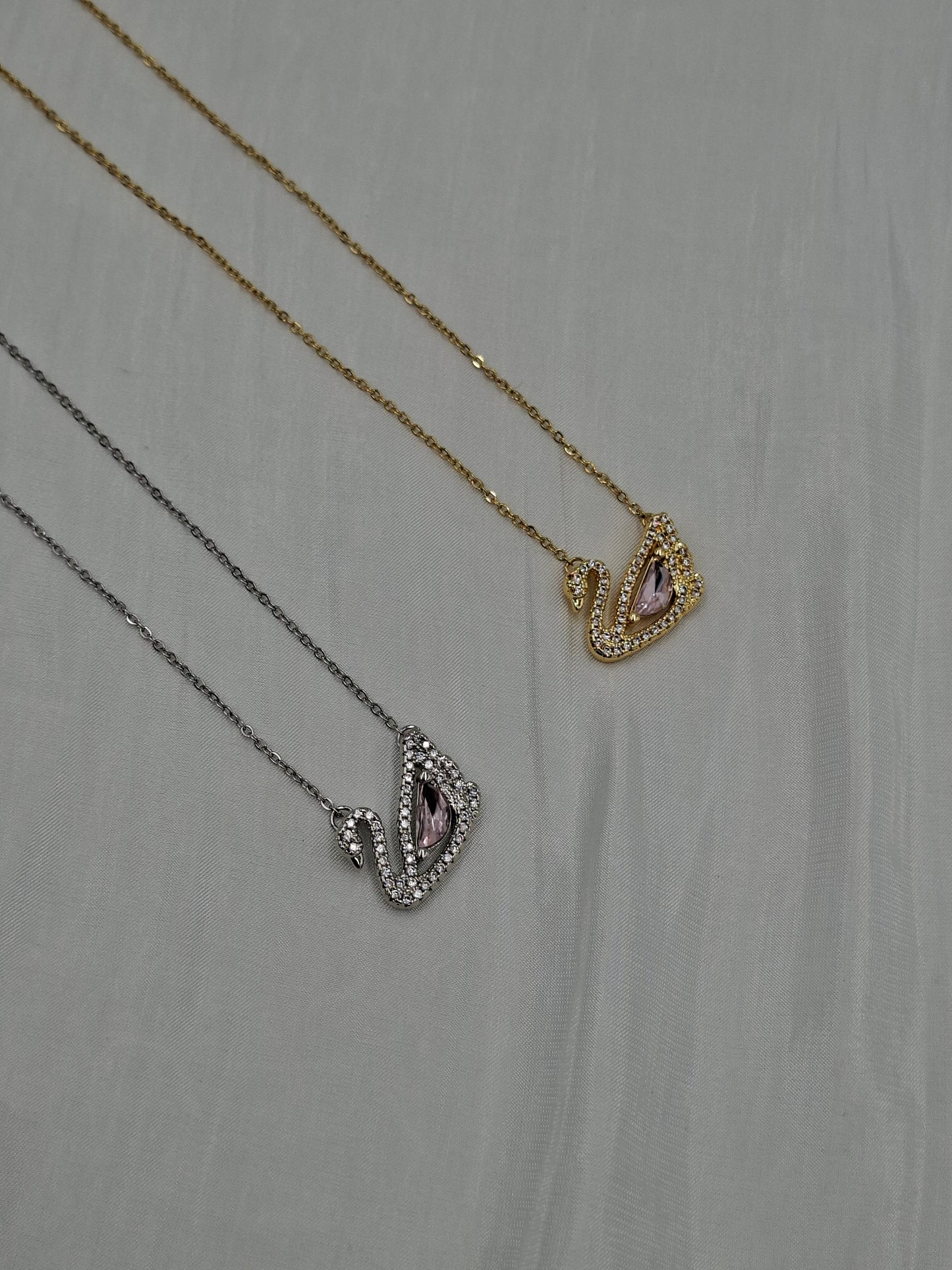 Pink Swan Necklace