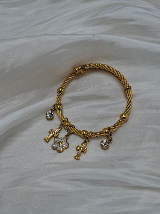 Cross Charm Bangle