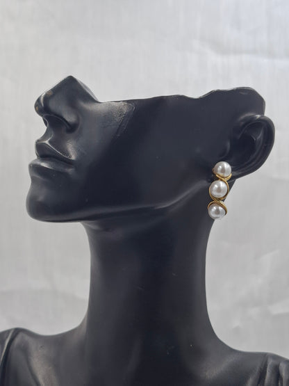 Triple Pearl Earrings