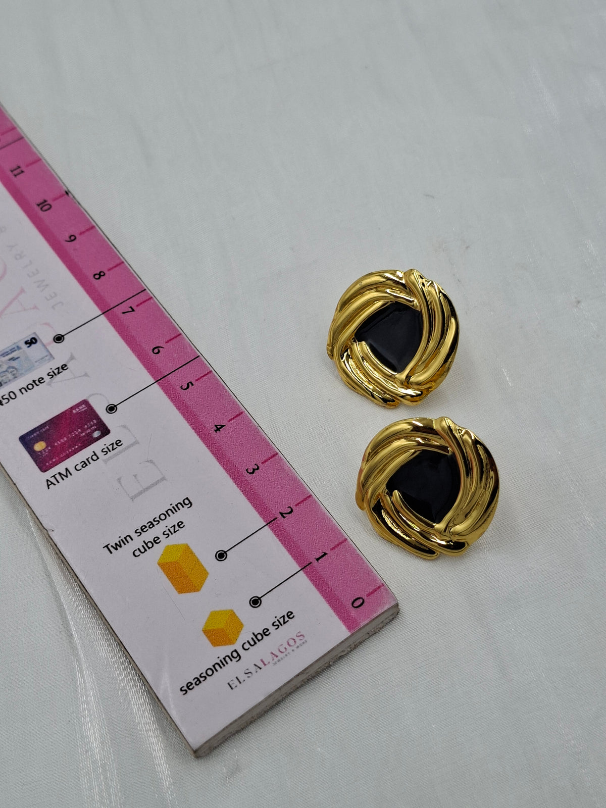Black and Gold Swirl Earrings