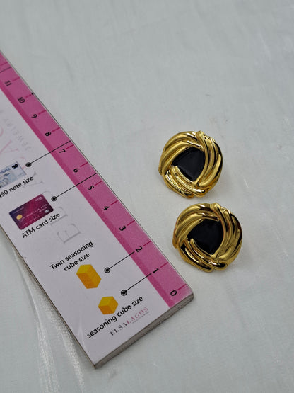 Black and Gold Swirl Earrings