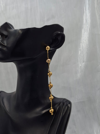 Gold Ball Drop Earrings