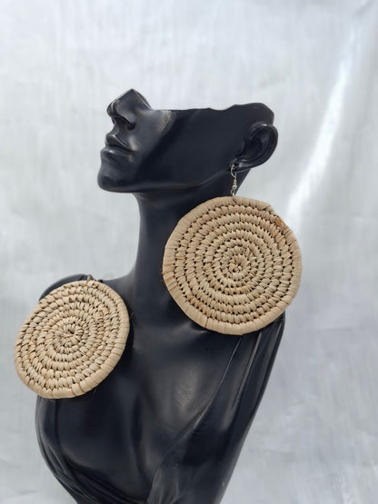 Circle Raffia Earrings