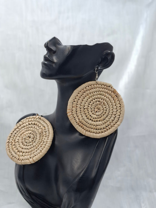Circle Raffia Earrings