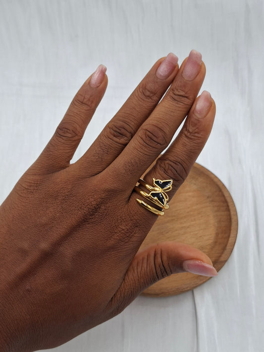 Black Butterfly Ring (size 9,10)