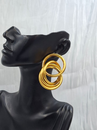 Gold Double Loop Earrings