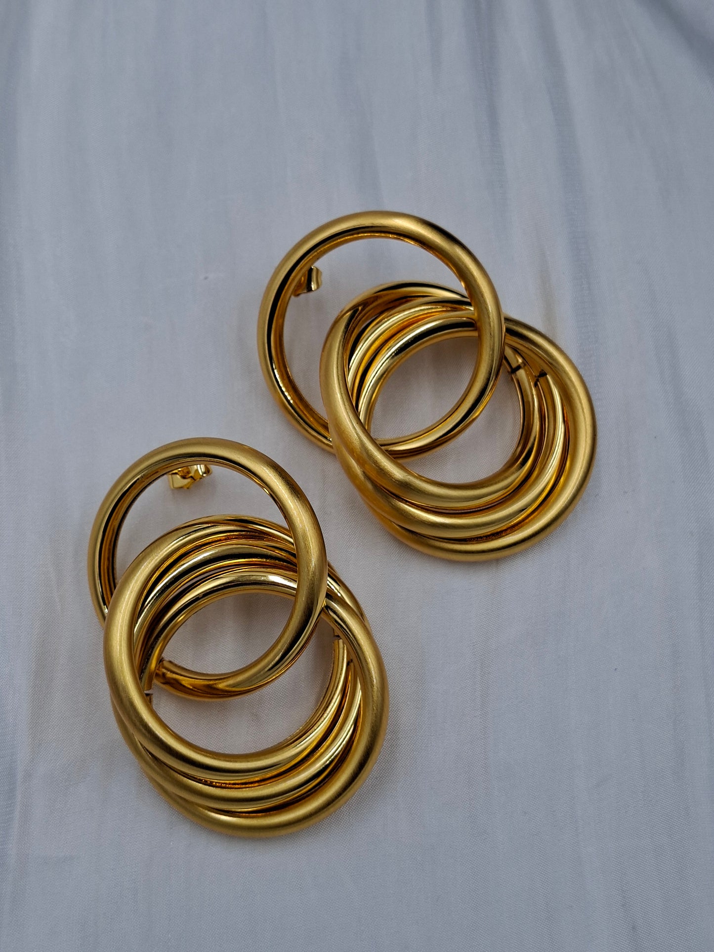 Gold Double Loop Earrings