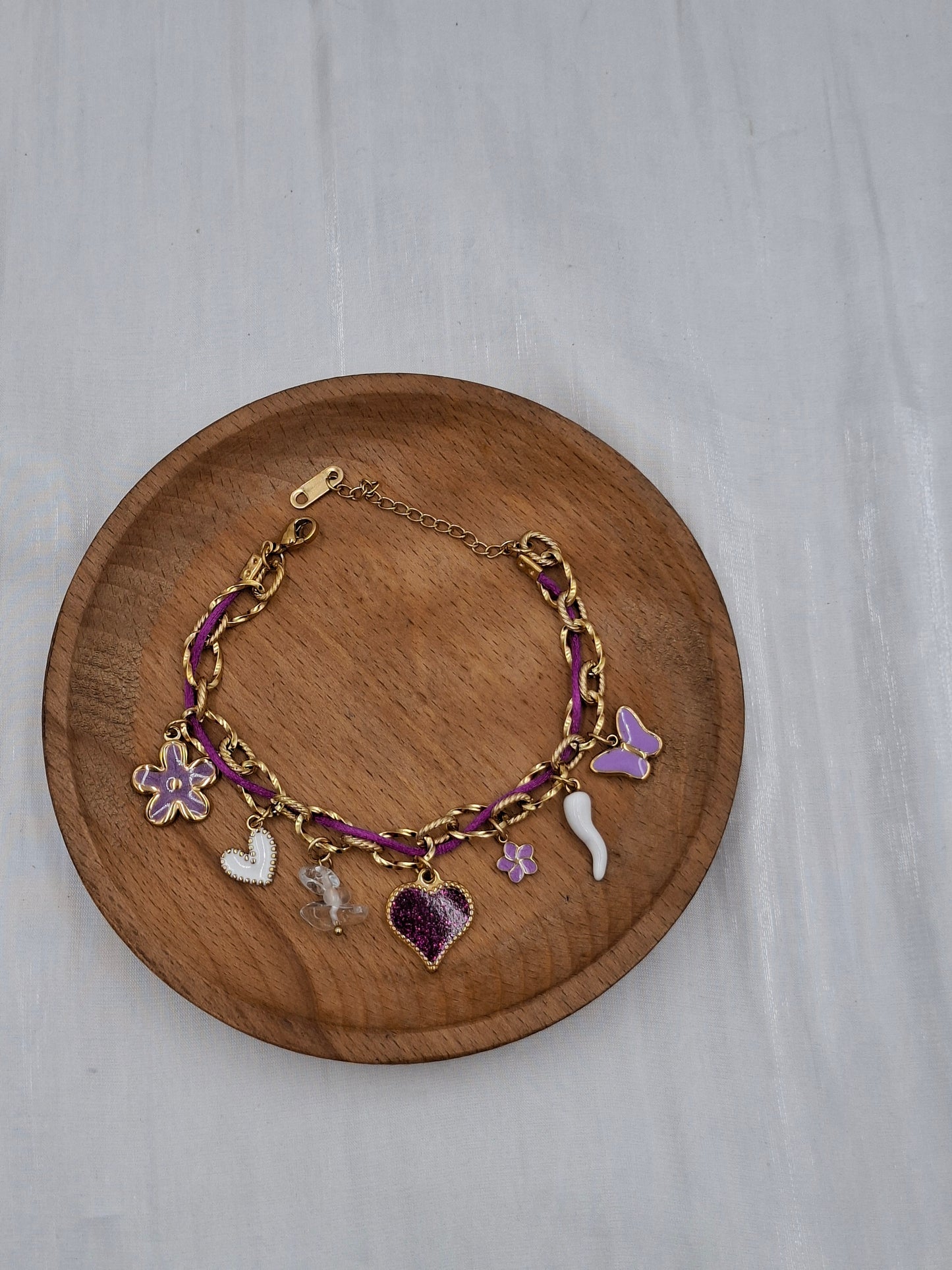 Purple Charm Bracelet