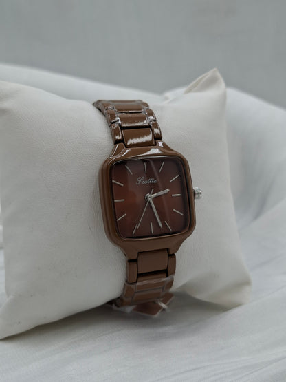 Brown Square Wristwatch