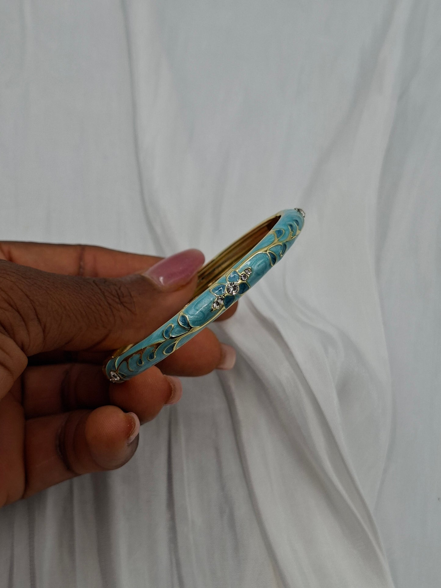 Blue Botanical Bangle