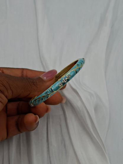 Blue Botanical Bangle