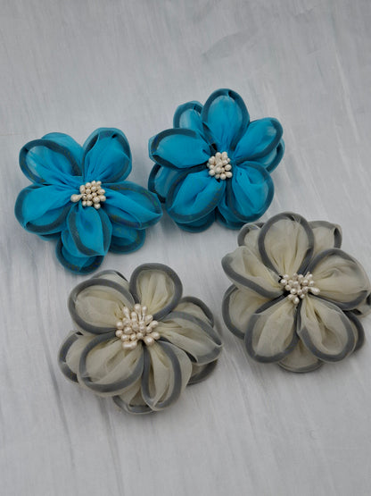 Fabric Rose Earrings