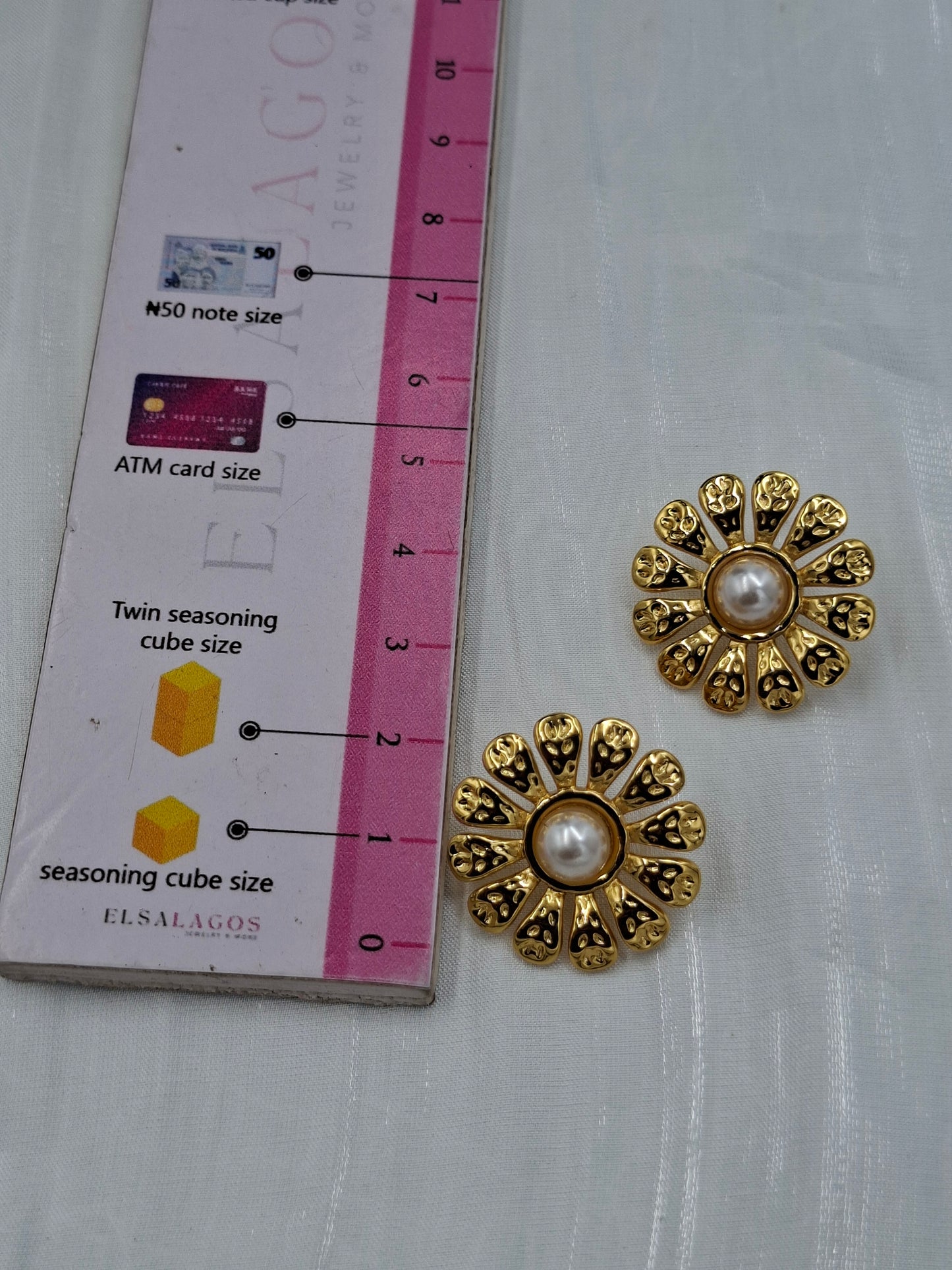 Floral Pearl Stud Earrings