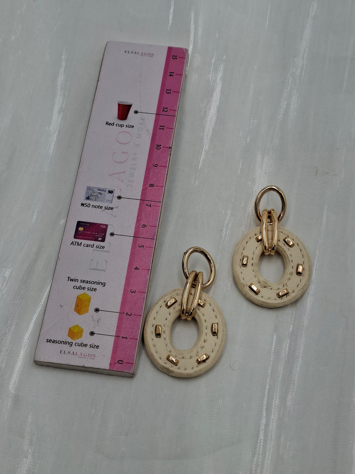 White Leather Earrings