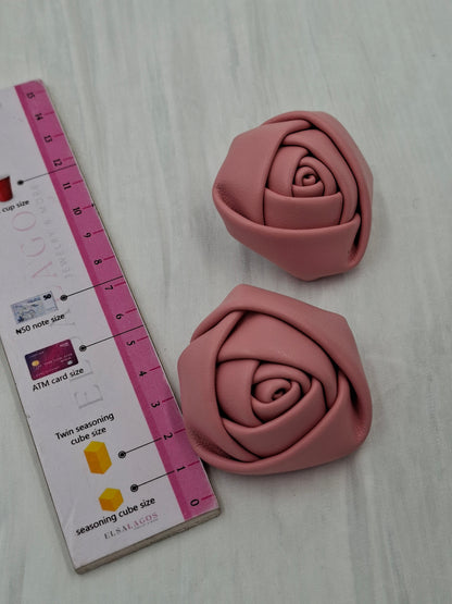 Leather Rose Earrings