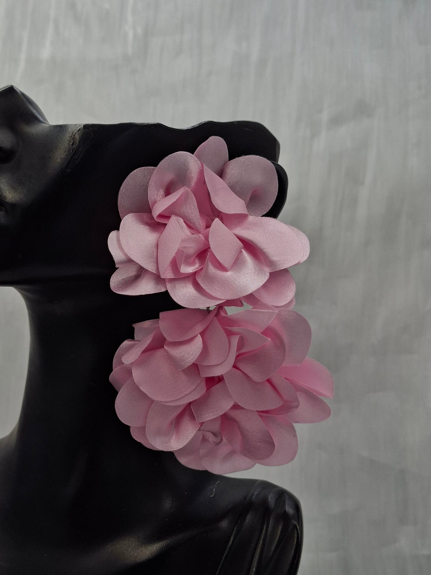 Pink Drop Flower Earrings