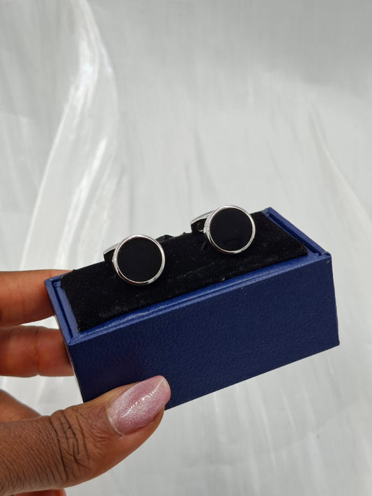Black and Silver Cufflinks