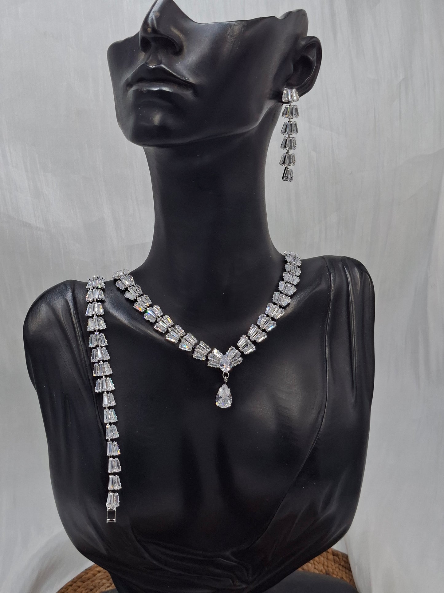 Elegant CZ Necklace Set