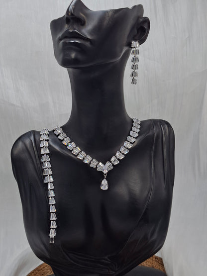 Elegant CZ Necklace Set