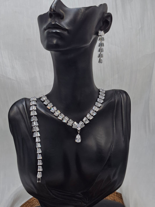 Elegant CZ Necklace Set