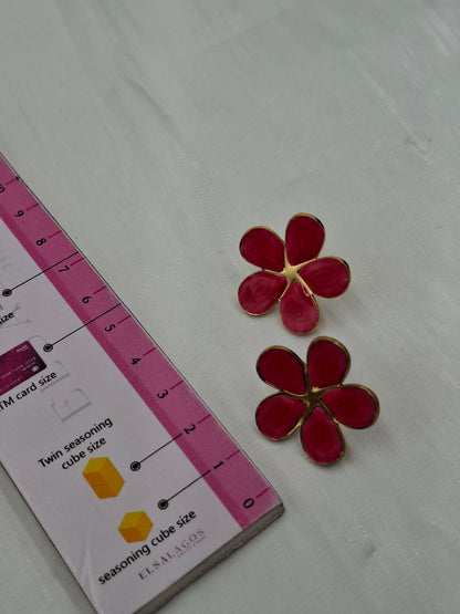 Red Floral Earrings