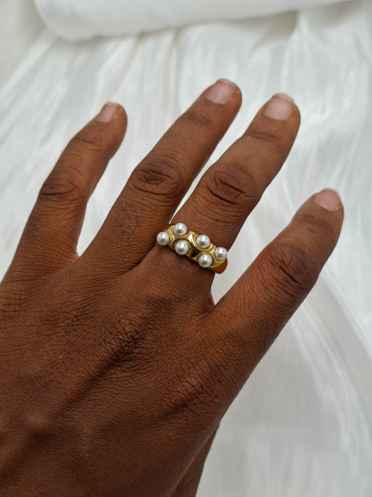 Pearl Row Ring (size 8)