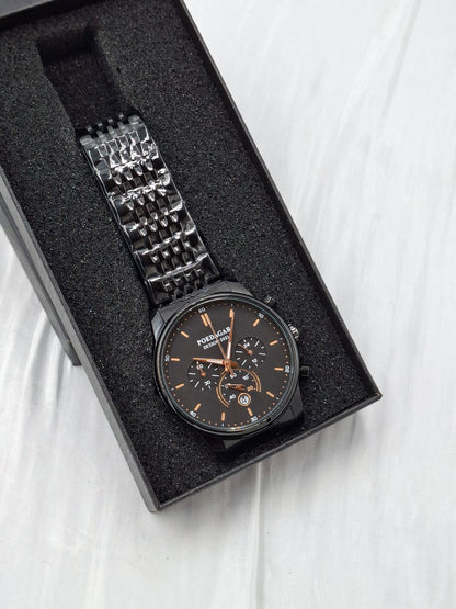Black and Gold Chain Poedagar Wristwatch