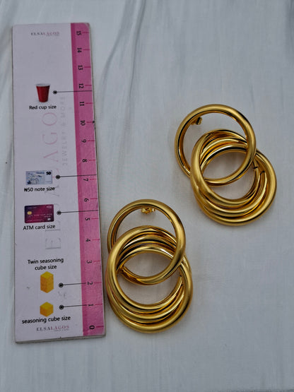 Gold Double Loop Earrings