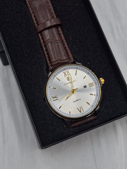 Brown Leather Poedagar Wristwatch
