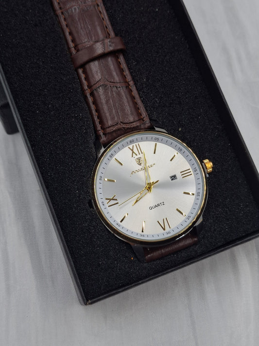 Brown Leather Poedagar Wristwatch