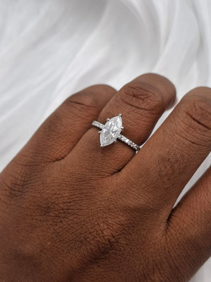 Studded Valencia Moissanite Engagement Ring (size 7)