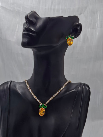 Pineapple Tennis Necklace Set