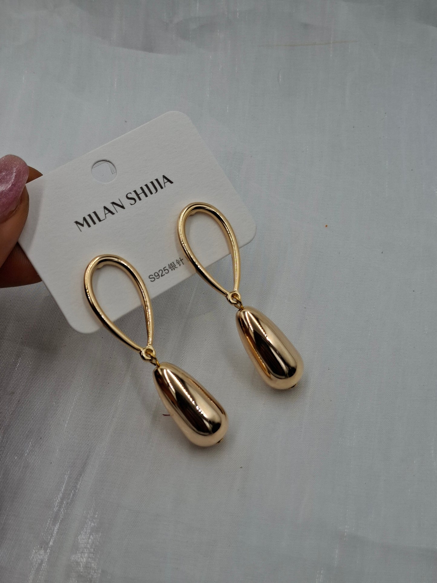 Gold Loop Drop Earrings