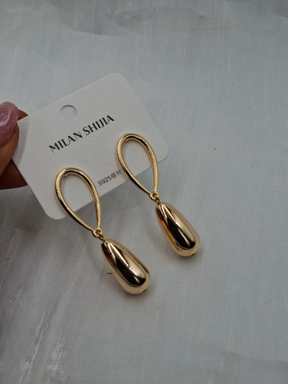 Gold Loop Drop Earrings